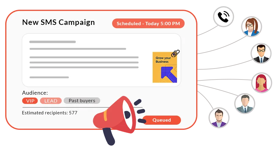 Volts Connect bulk SMS campaign composer with audience targeting