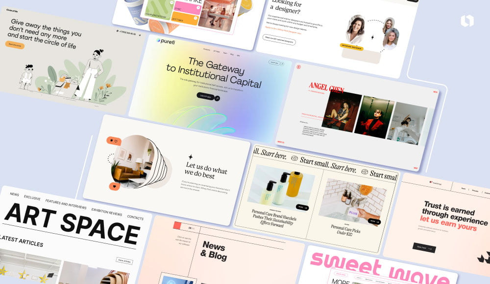 Collage of high-converting landing page and website designs