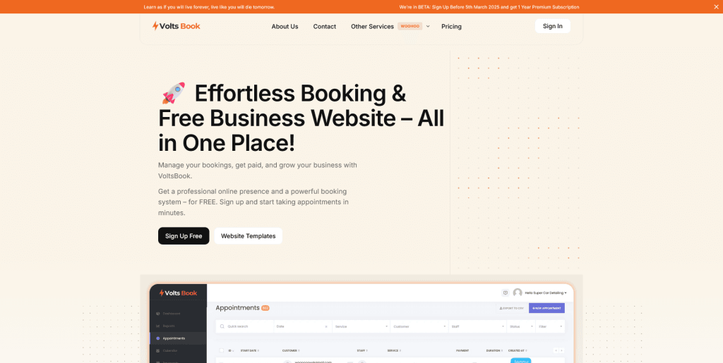 A screenshot of a well-optimized, conversion-focused website layout.