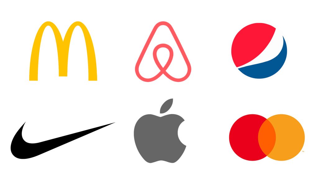 Several famous logos with brand