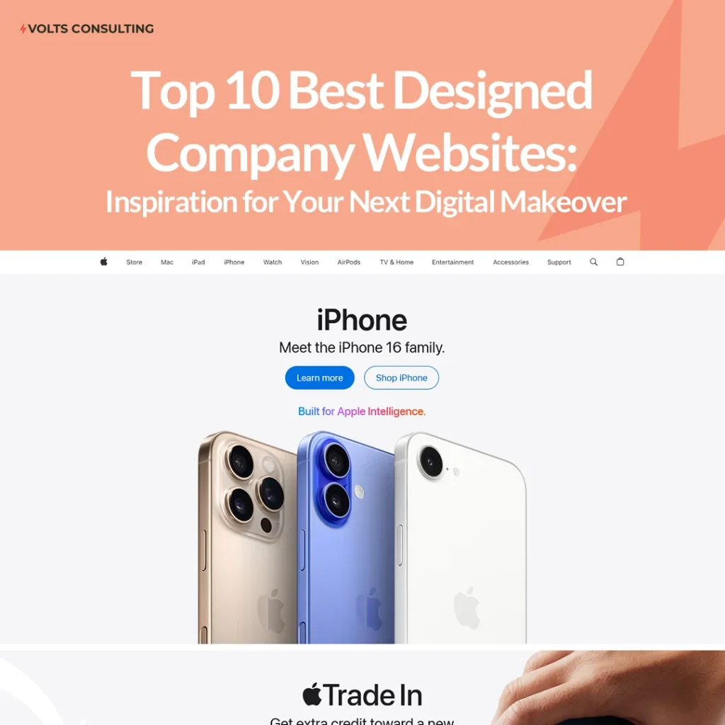 Top 10 Best Designed Company Websites: Inspiration for Your Next Digital Makeover with apples website screen shot