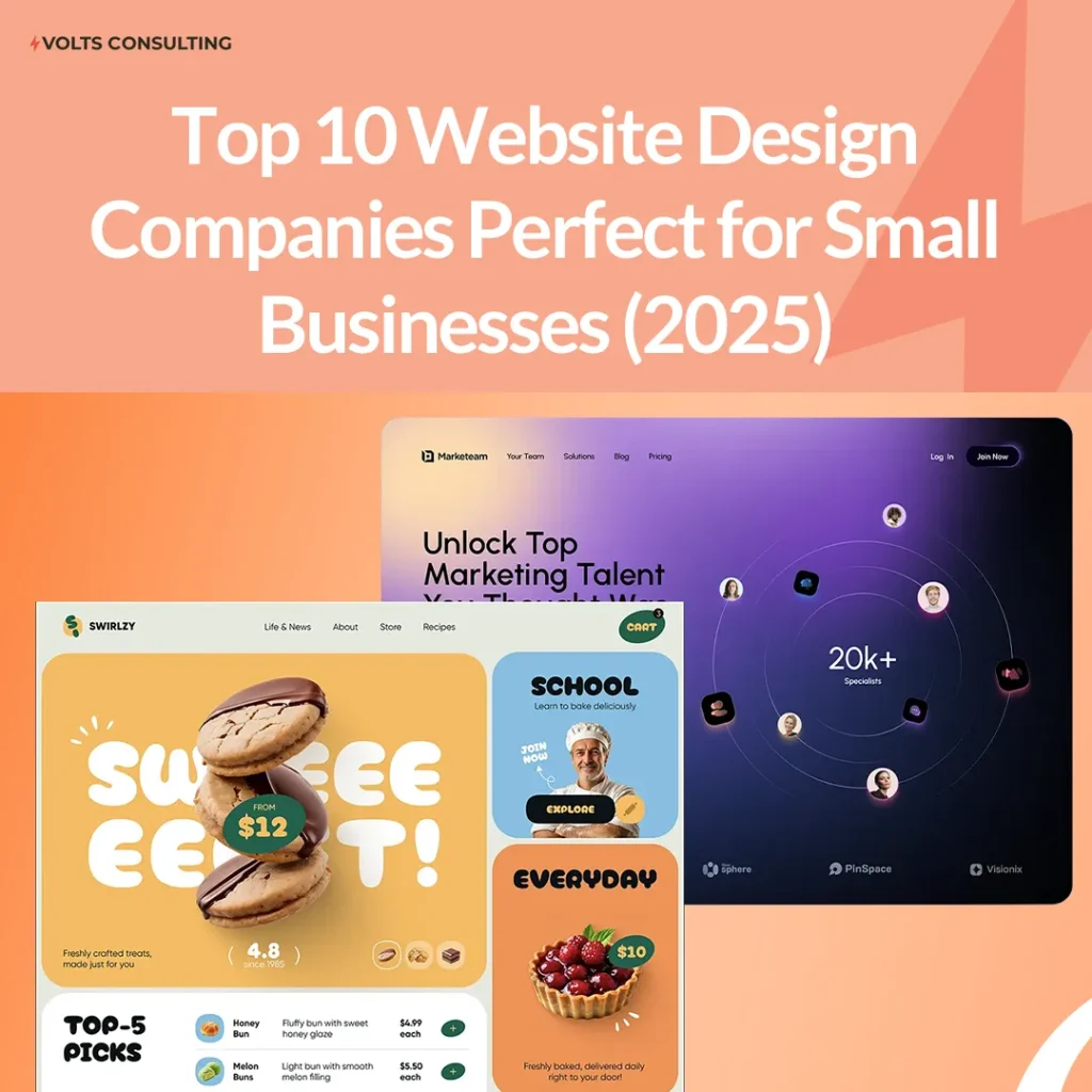 Top 10 website design companies perfect for small business owners – Volts Consulting at #1